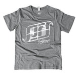 'SK Logo' - Light Grey Organic Cotton Surf T-shirt (Kids) - Designed and printed in Cornwall.
