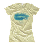 'Glassy' - Pastel Yellow Organic Cotton Surf T-shirt (Women) - Designed & printed in Cornwall.