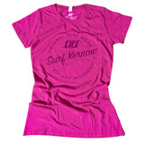 'Surf Kernow Seal' - Hot Pink Organic Cotton Surf T-shirt (Women) - Designed and printed in Cornwall.